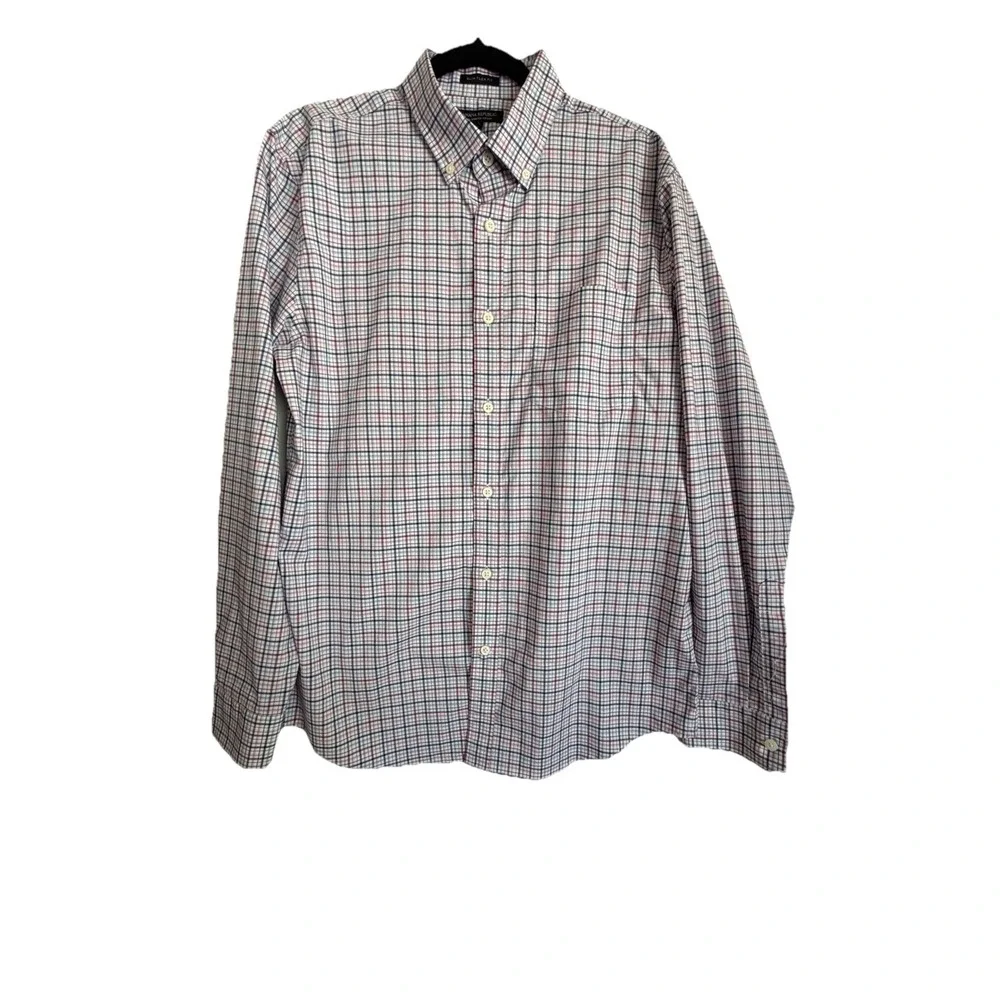 Banana Republic Men's Multicolor Plaid Slim Flex Fit Button-Up Shirt L